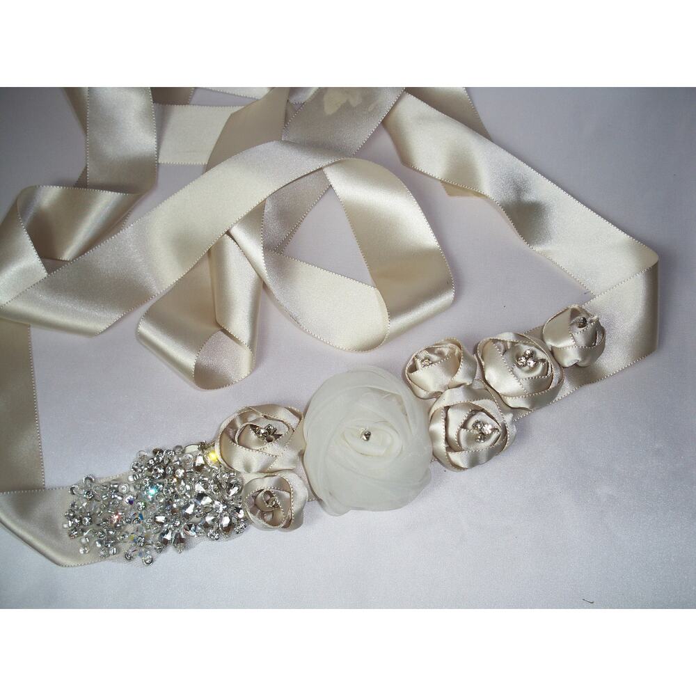 Champagne taupe bridal belt, bridal dress belt belt rhinestone bridal dress sash